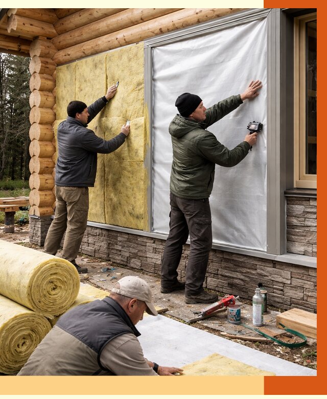 Утепление бревенчатого дома в Нижнем Новгороде от 7972 руб/м2 — заказать под ключ | ТепломастерНнн